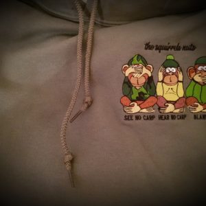 Three Unwise Monkeys Carp Fishing Embroidered Hoodie Size XXL 