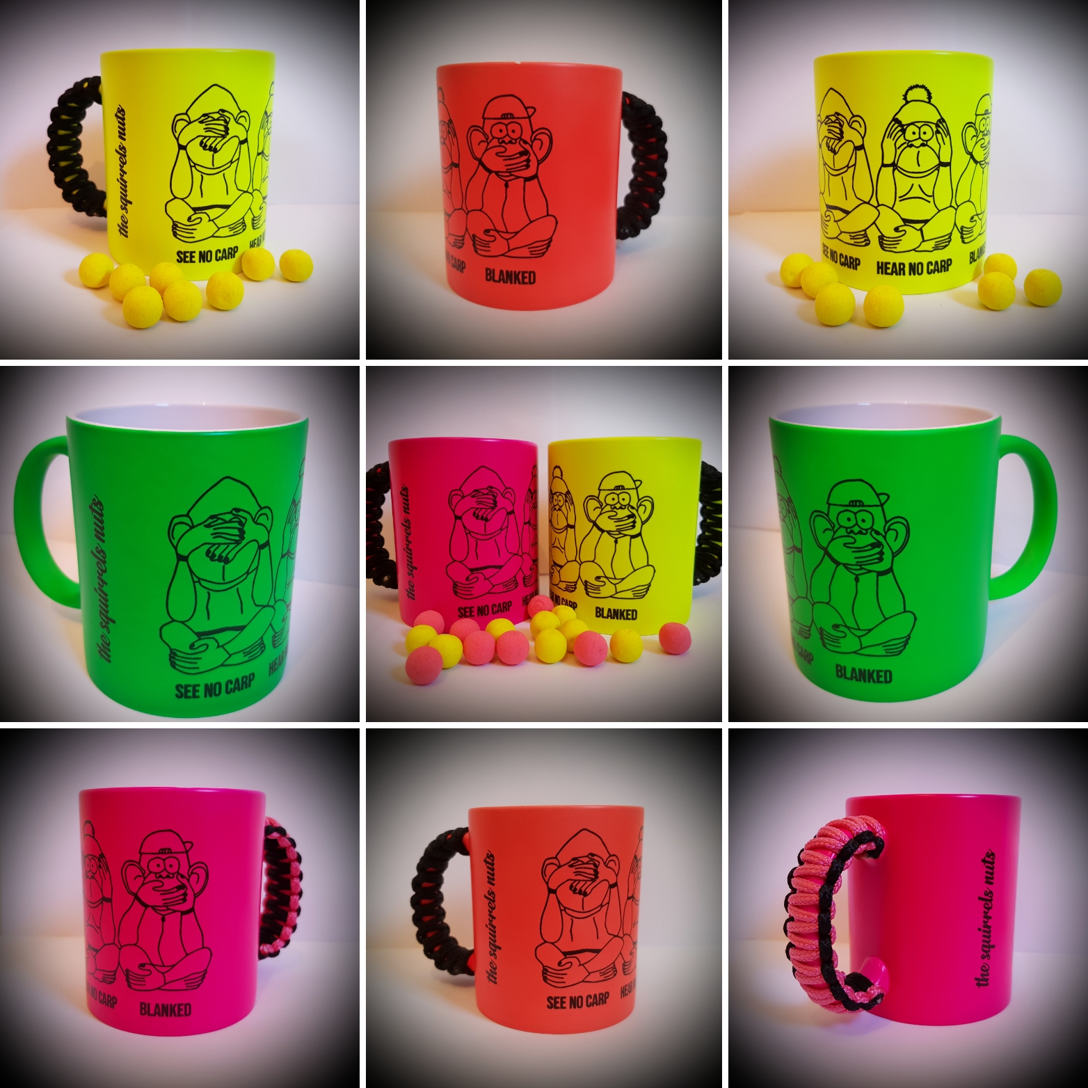 The Squirrels Nuts Details about   Lime Patch Monkeys Carp Fishing Mug Three Unwise Monkeys 